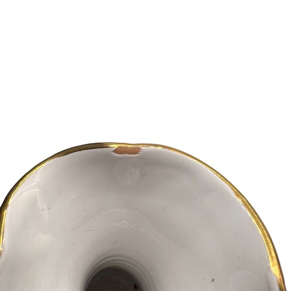 Vintage White Gold Porcelain Vase 24 Kt Gold Grape Designs Made in Italy Rare - Picture 7 of 10